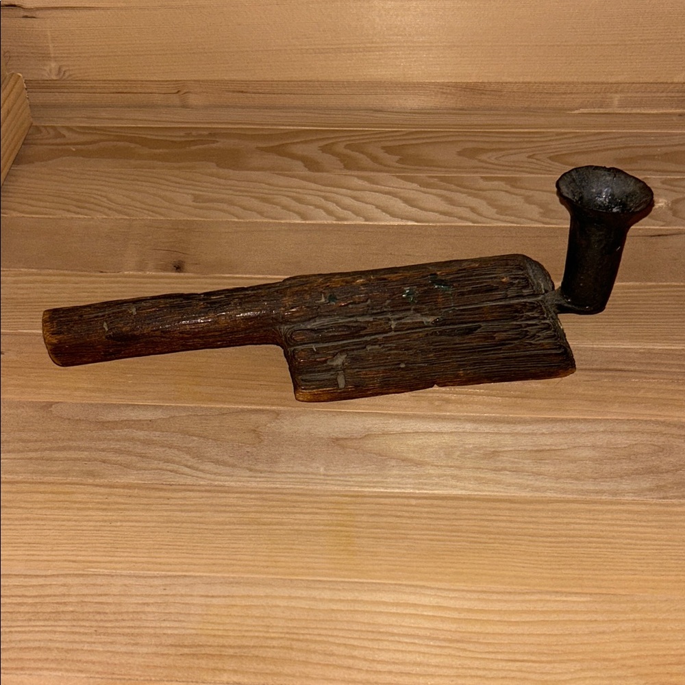 Rustic driftwood candle holder